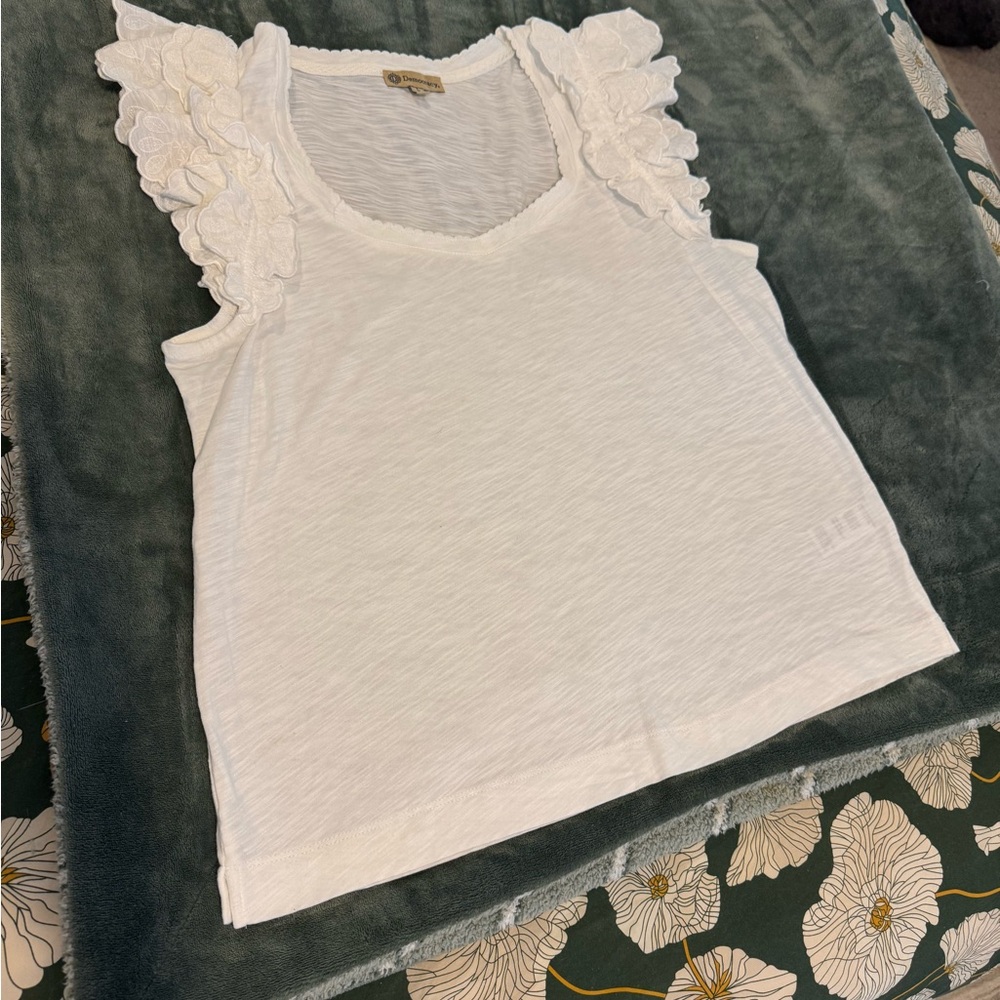 Democracy Embroidered Ruffle tee - Picture 6 of 9